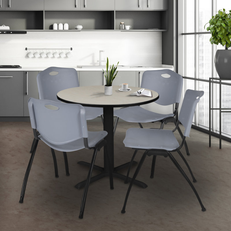 Table de salle à manger Neyland Cain, Gris, 29" H x 30" L x 30" W, Érable