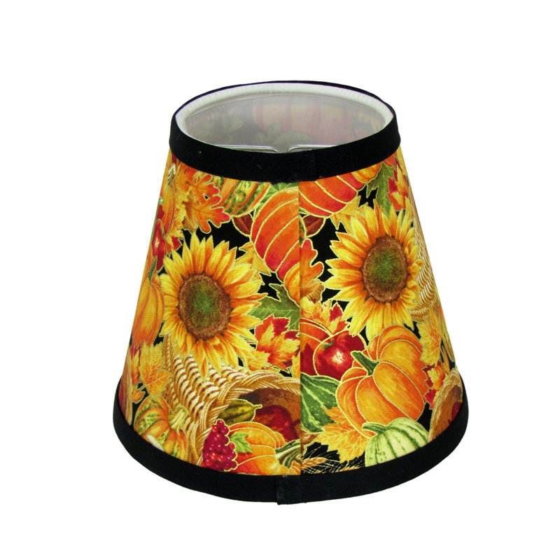 12" Pumpkin Cornucopia Fabric Clip On Lamp Shade