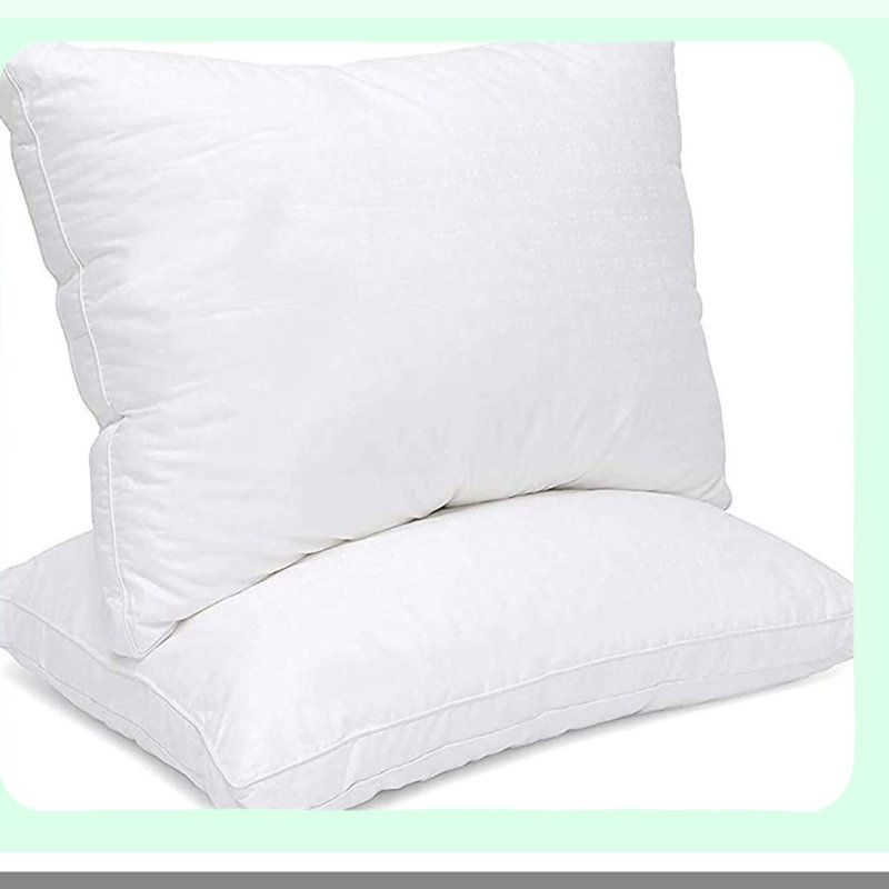 CoolCotton ChillPillow - Premium Cooling Bed Pillows with 100% Cotton Top, Down Alternative Fiber Fill, Breathable Fabric for Queen Siz, Set of 2