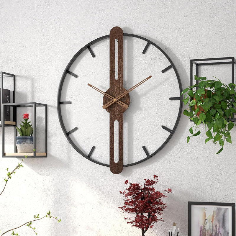Modern Walnut Dial Wall Clock