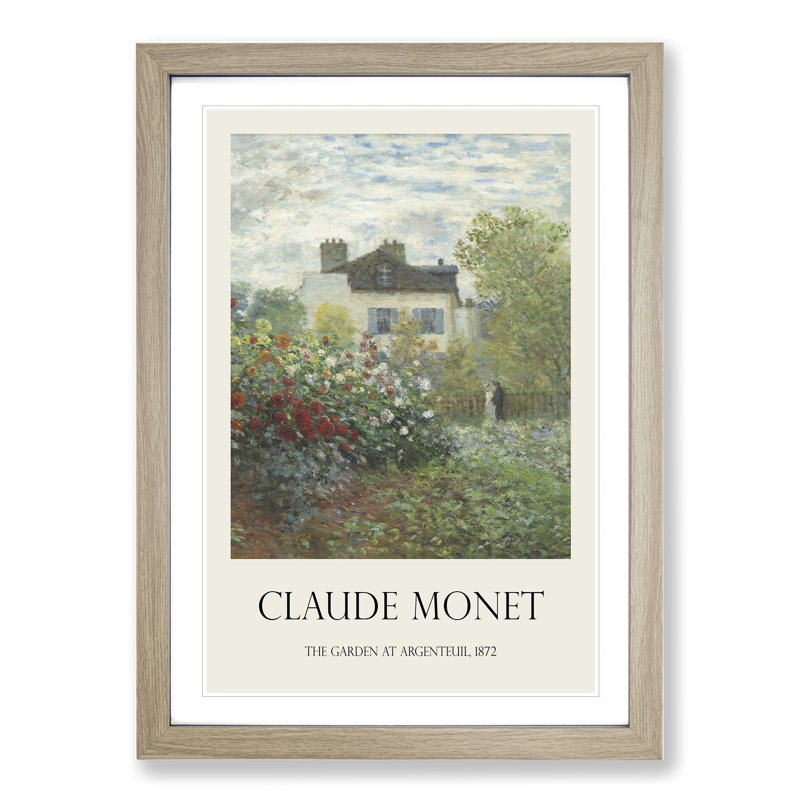 Garden In Argenteuil by Claude Monet - Single Picture Frame Print, 36cm H x 27cm W x 2cm D, Oak Framed