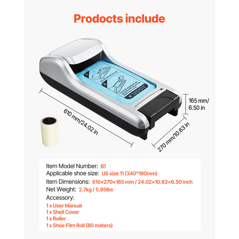 Shoe Cover Machine Disposable Automatic Shoe Cover Dispenser Fits Up to US 11