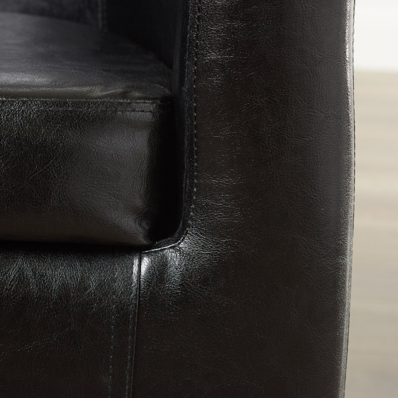 Darlene Faux Leather Armchair, Black