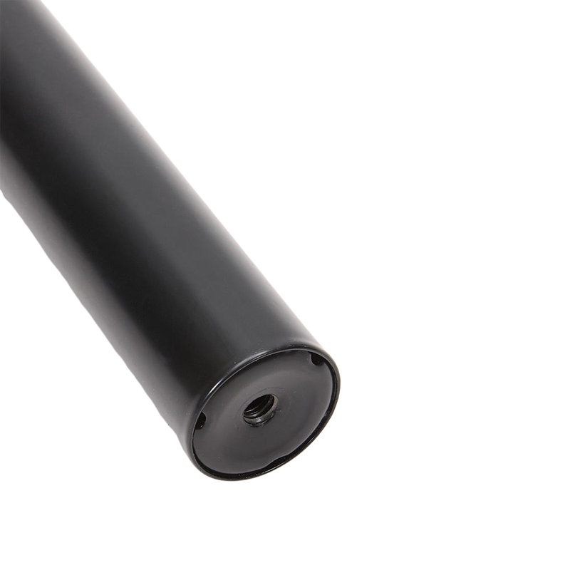 Black Aluminium Alloy, Resin Adjustable 3cm Bay Window Single Curtain Rod, 5.5cm H x 122cm W x 3cm D