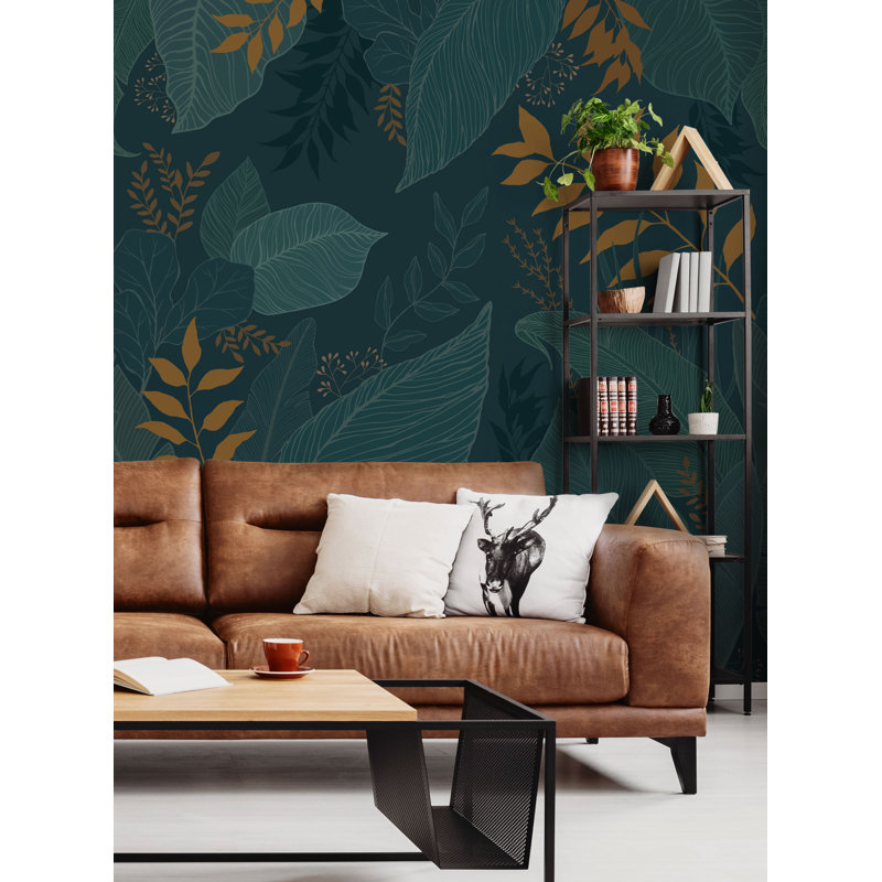 Murale lisse / Couleur: or, Or forêt, L 96 po x L 108 po