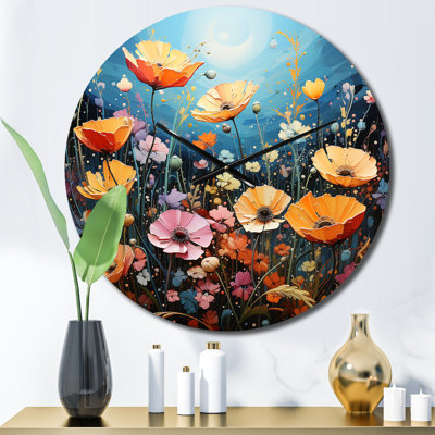 Horloge murale Wildflowers Vibrant Meadows Pointillism II