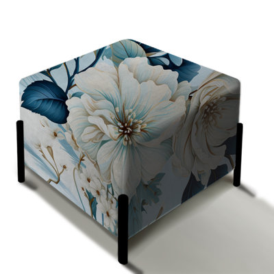Ocean Blue Elegant Nautical - Tropical Square Ottoman