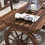 Table de patio et chaises d'extérieur pour 4, 3 pièces tout-temps avec banc pour 4 personnes de style roue de chariot, Design Divertissement