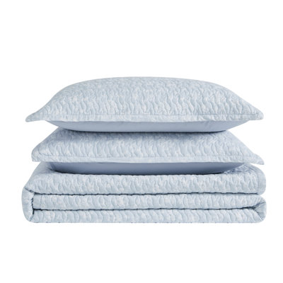 Shelese Blue Standard Cotton Quilt Set