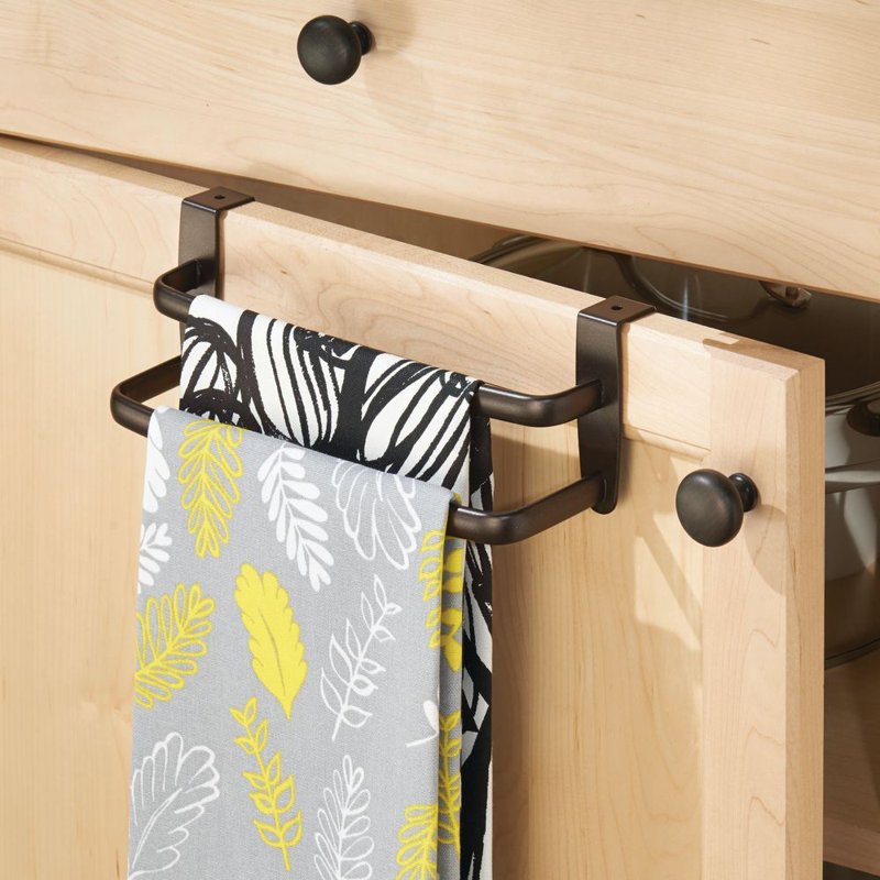 Bronze Over-the-Cabinet Double Towel Bar Rack