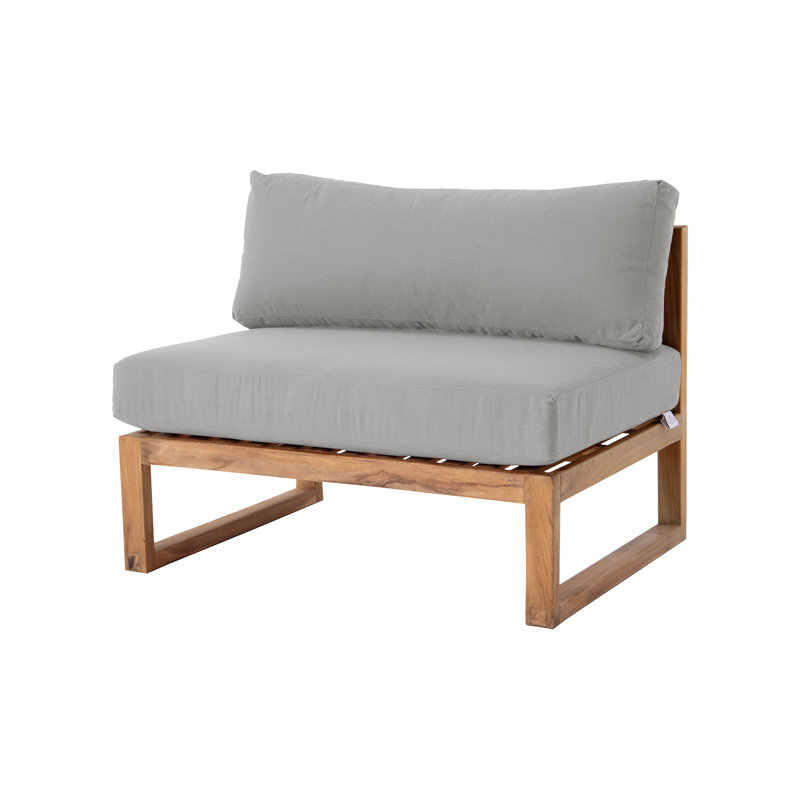 Fauteuil d'extérieur en teck Premer, Granit