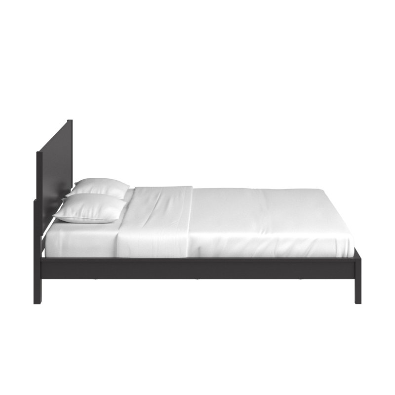 Ismail Danish-Inspired Modern Platform Bed, King, Black