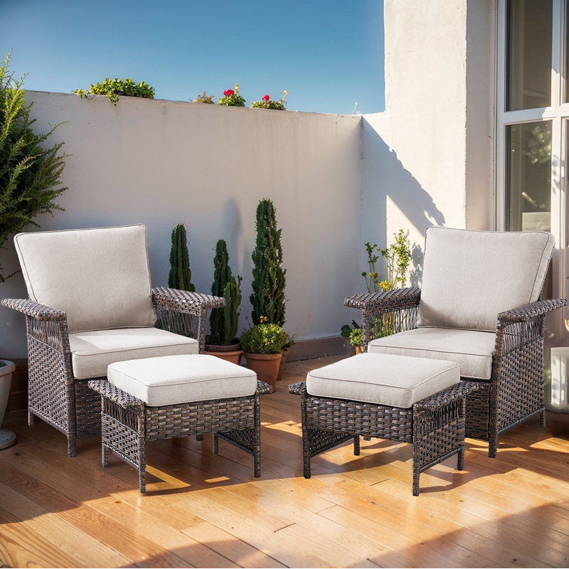 Tapash 4 - Person Patio Conversation Set with Cushions, Beige