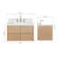   Ensemble de meuble-lavabo mural rectangulaire 36 po avec comptoir en quartz blanc Carrara de Enscho-447622723-447622726