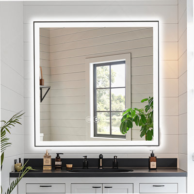 Miroir de salle de bain sans cadre à DEL, miroir intelligent