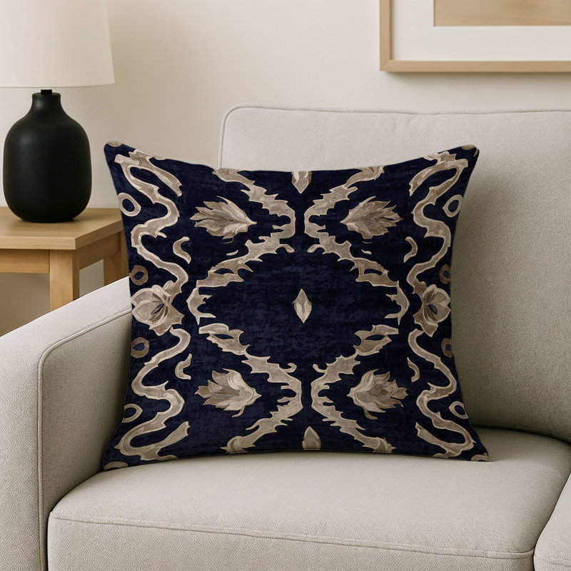 Coussin décoratif intérieur et extérieur Modern, Gris géométrique 29, Carré 16 po