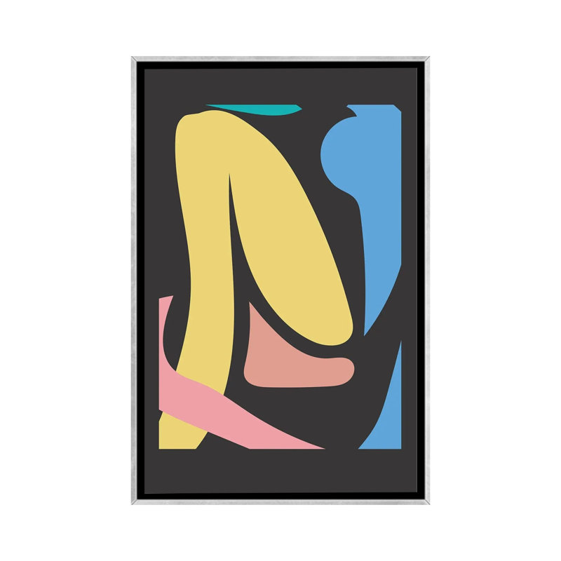 Couleurs de ressorts abstraites-impression d’art graphique, H 26 po x l 18 po x 1,5 po, Toile avec cadre argenté