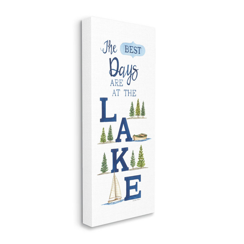 «Best Days At The Lake», estampe numérique par Deb Strain, Giclée encadrée noir minuit, H 24 po x l 10 po x P 1,5 po