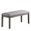 Ensemble de table de salle à manger 6 pièces Lais avec banc, 4 chaises à dossier échelle, gris rustique Lais