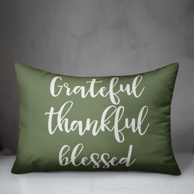  Grateful Thankful Blessed Lumbar Pillow