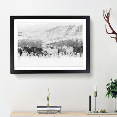 Herd of Horses in Abstract - Picture Frame Graphic Art Print