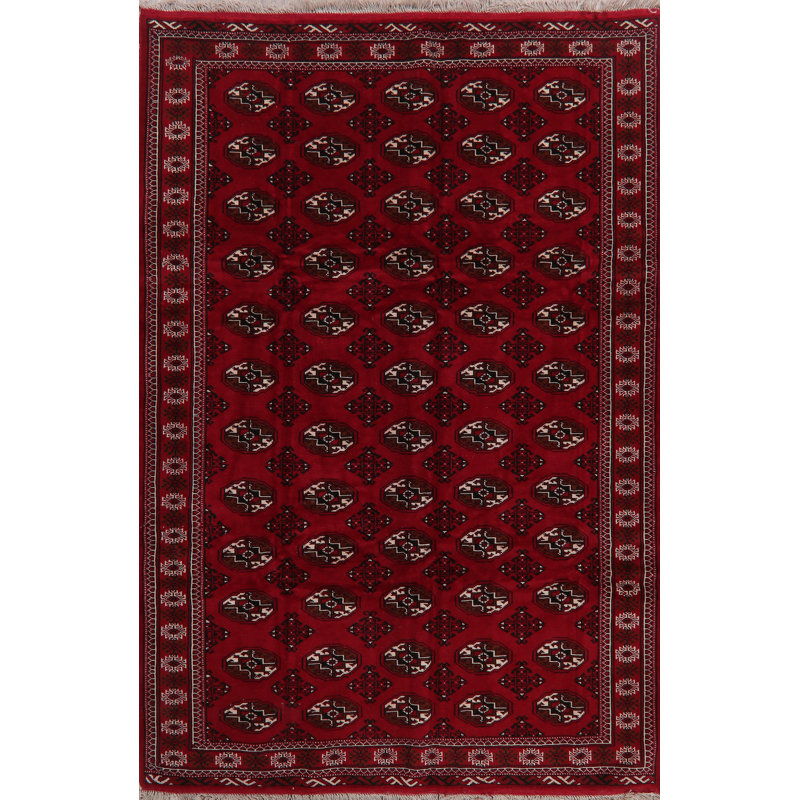 Tapis de zone en laine noué la 6 pi 8 po x 9 pi 8 po one-of-kind Ragan