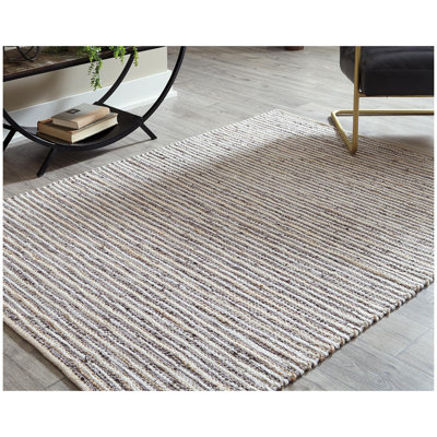 Tapis gris tressé à la main Aybar