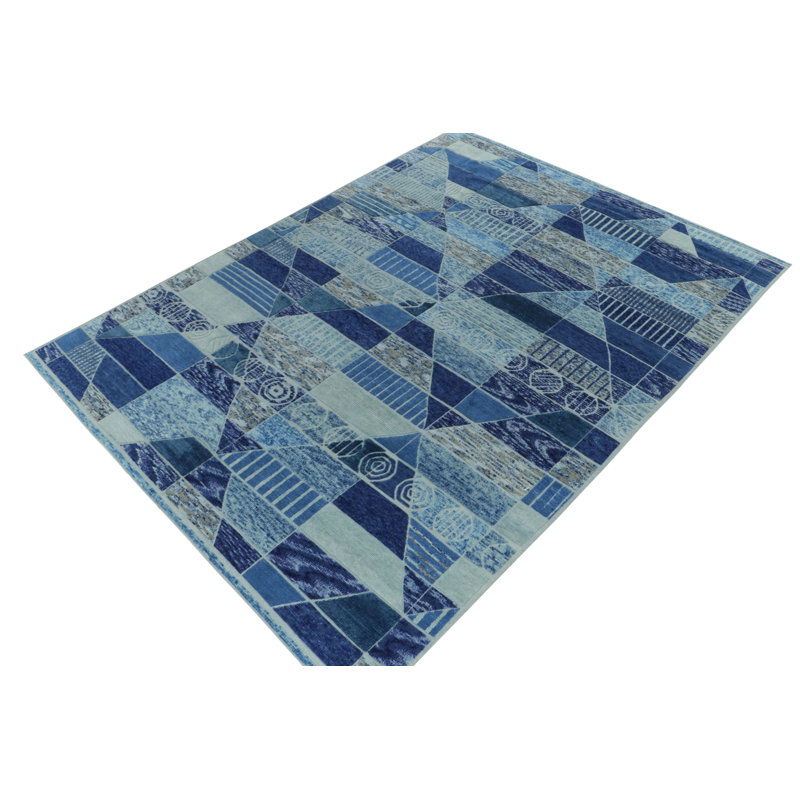 Scandinavian Wool Geometric Area Rug, Rectangle 6' x 9'