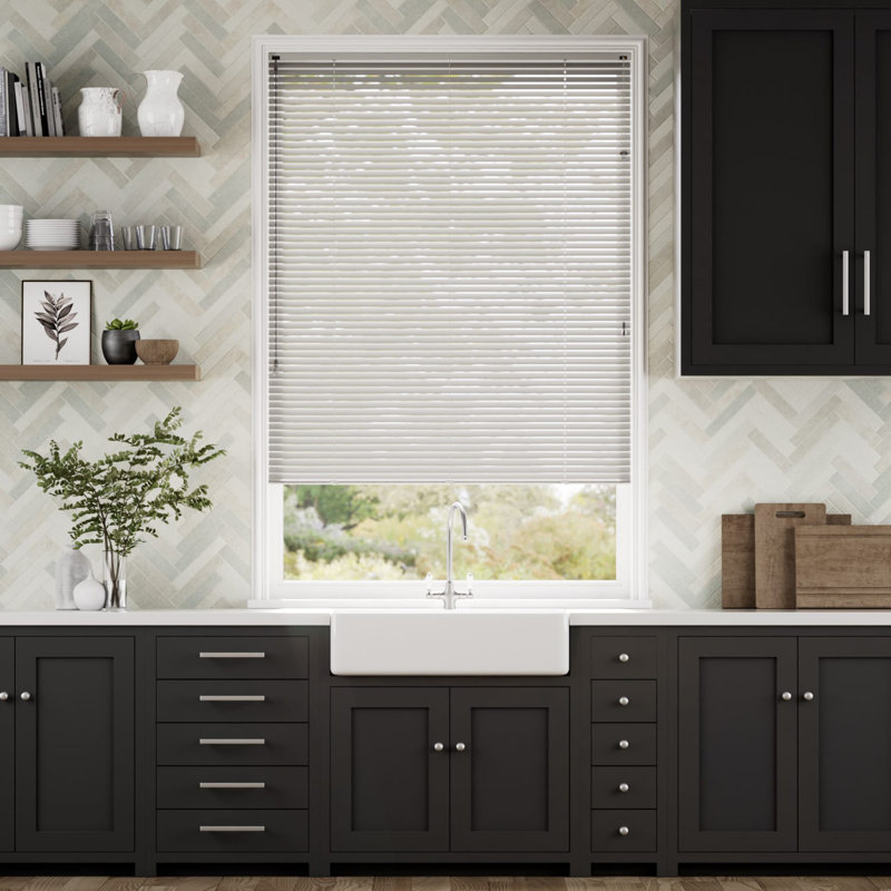 Embossed PVC Venetian Blind, White, 150 cm L x 120 cm W