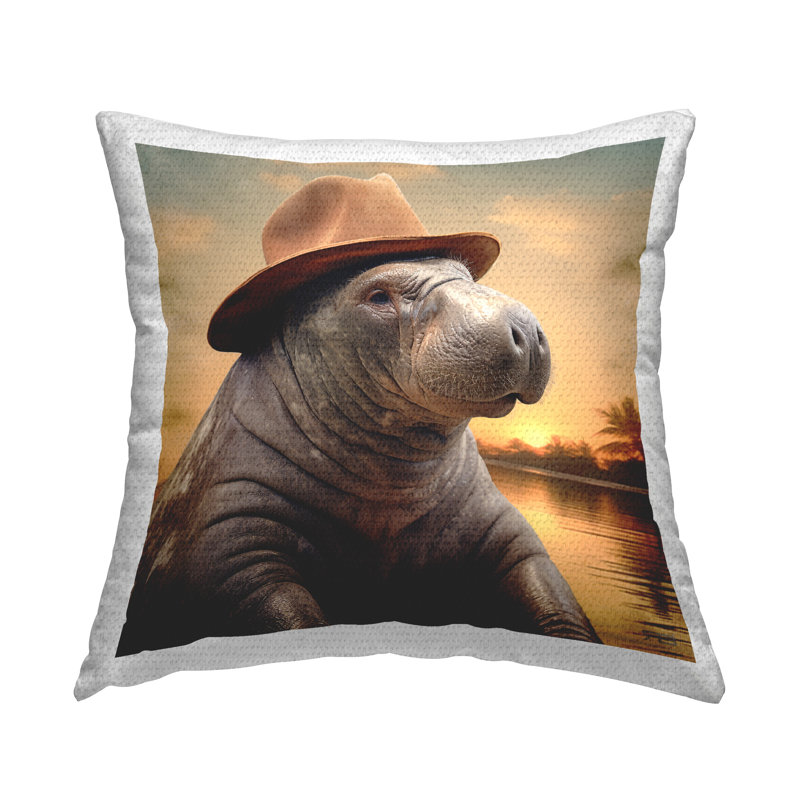 Coussin extérieur Manatee at Sunset