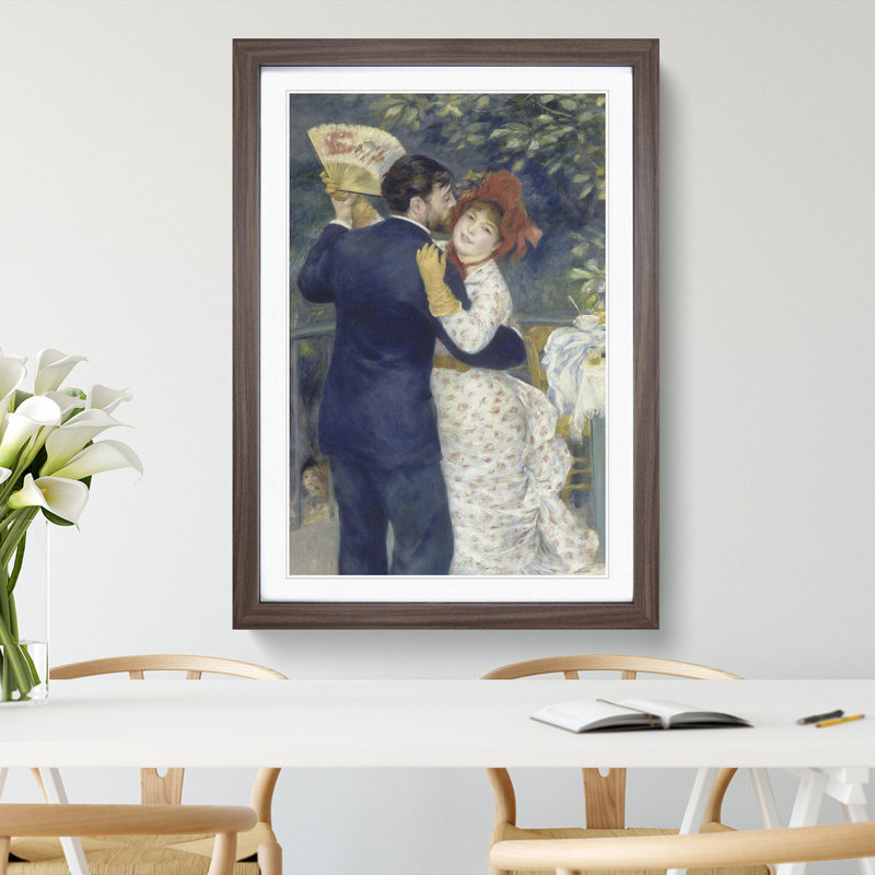Country Dance by Pierre-Auguste Renoir - Picture Frame Painting, 36cm H x 27cm W x 2cm D, Walnut Framed
