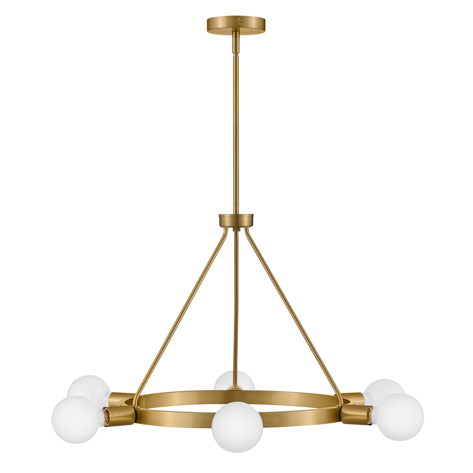 Chianti 6 - Light Metal Chandelier, Lacquered Brass