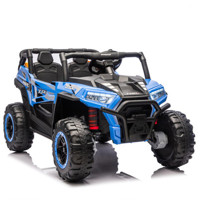 24V XL 2-Seater Kids Ride-On UTV W/ Parents RC,4WD&Four-Wheel Suspension,Extra-Wide 20.47in Seat,LED Headlights,Power Display,Storage Space,Included S