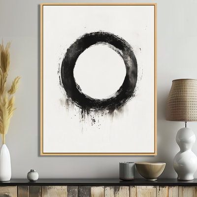 Art mural minimaliste, toile simple ligne, cercle simple