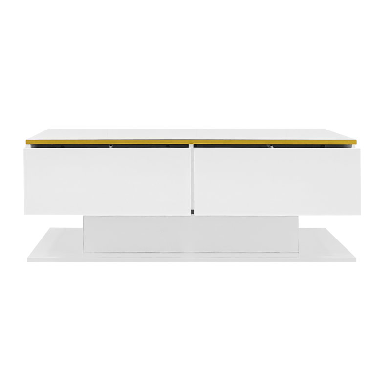 Coffee Table with Storage, White
