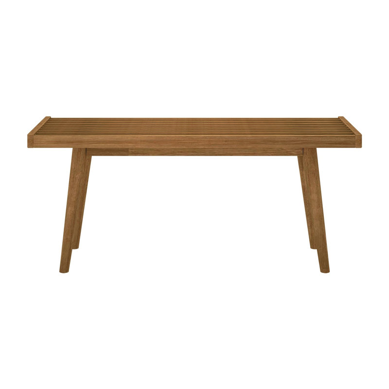 Levitus Wood Bench, Peacan, 17.5" H x 41.25" W x 16.5" D