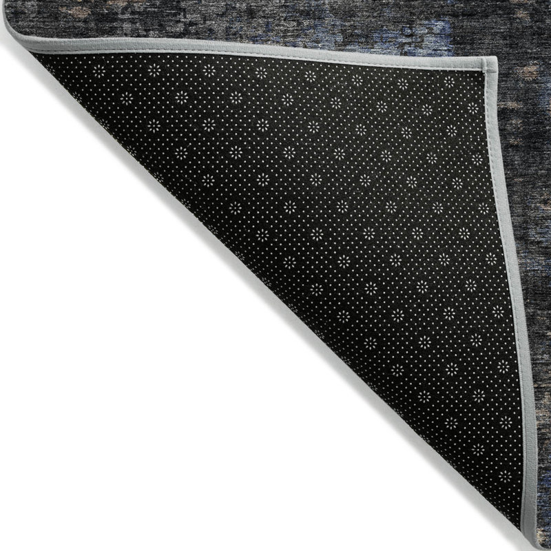 Tapis extérieur gris anthracite lavable abstrait 3 pi x 5 pi