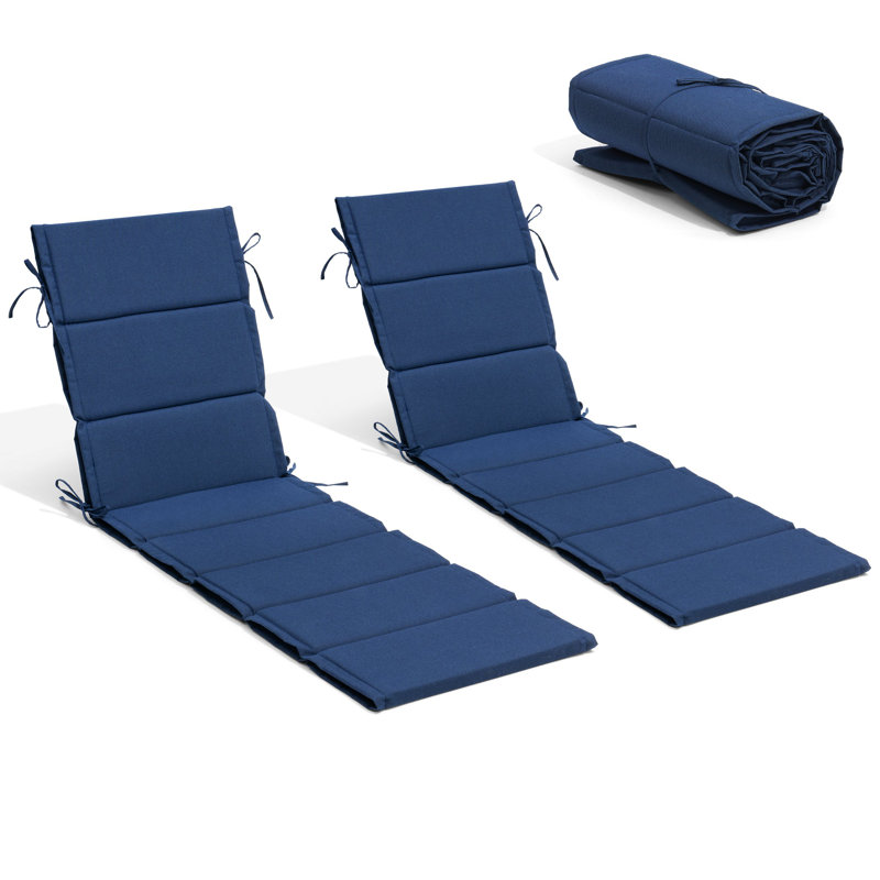 Latitude Run® Outdoor Seat/Back Cushion, Navy, 26" W x 80" D