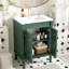 Meuble-lavabo moderne avec portes fonctionnelles, capacité de charge de 136 kg (300 lb) -
