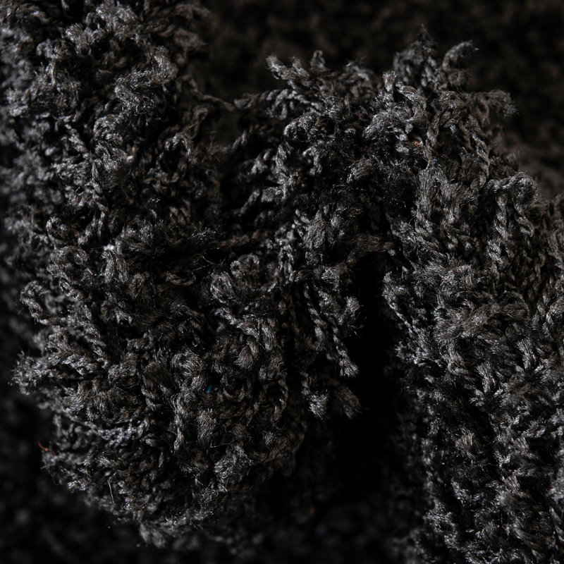 Tapis noir de jais Santoshi, Ovale 5 pi 3 po x 8 pi