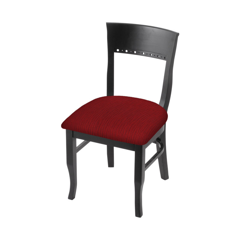 Hampton 19.25'' H Upholstered Beech Side Chair, Black, Graph Ruby