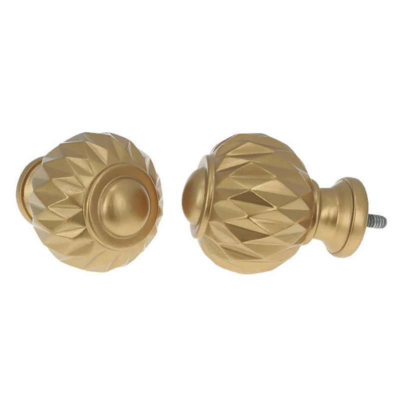 Kaniha Adjustable Single Curtain Rod, 28" - 48", Royal Gold