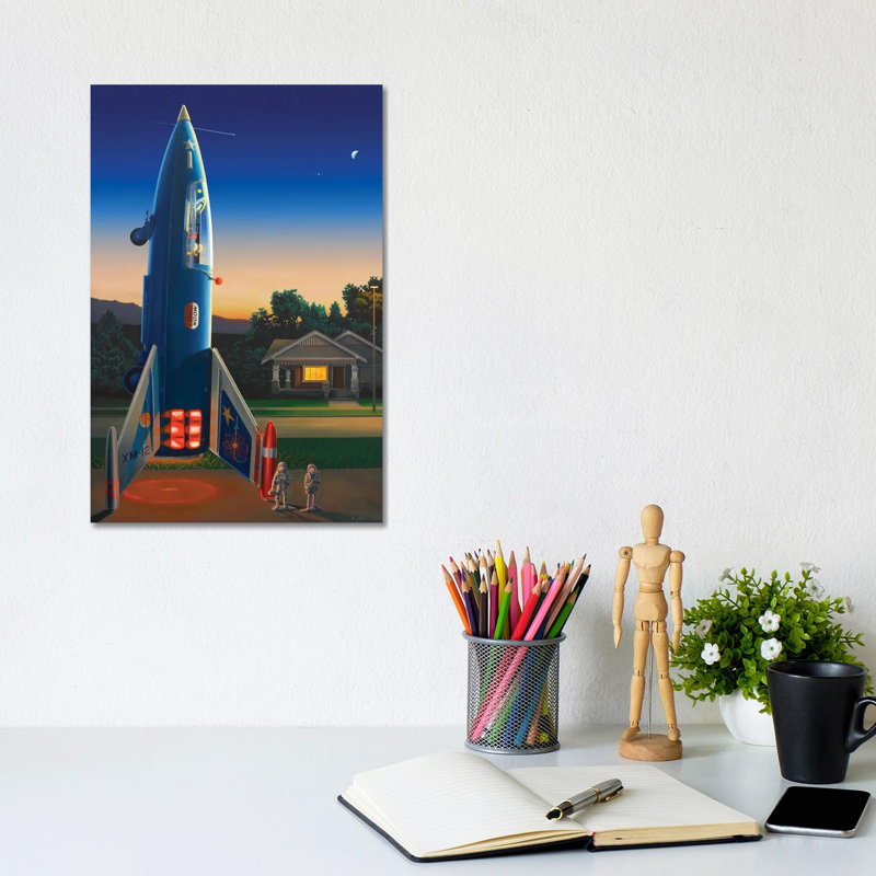 Destination Moon by Ross Jones - Wrapped Canvas Print, 20.32 cm H x 30.48 cm W
