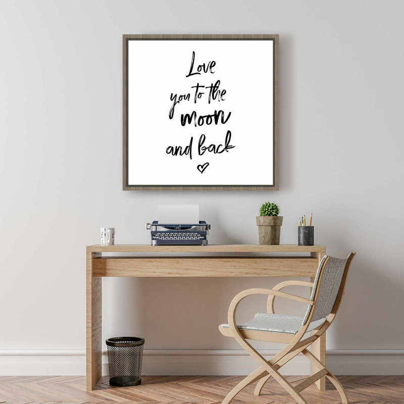 «Love You to the Moon and Back» | Décor romantique sur toile encadrée