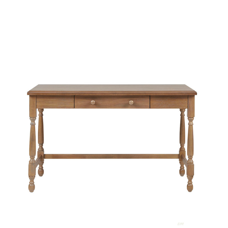 Solid Wood Desk With 1 Drawer And Turned Legs(Desk)