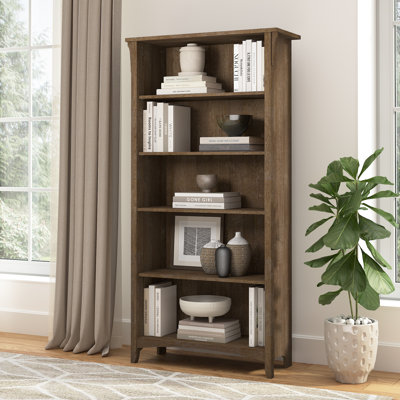 Tall 5 Shelf Bookcase in Ash Brown