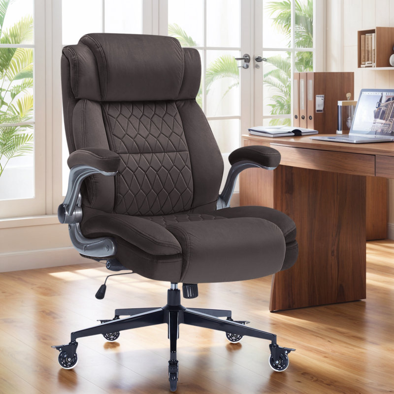 Big and Tall  Ergonomic Executive Office Chair With Adjustable Lumbar Support and Armrest,400LBS, Brown