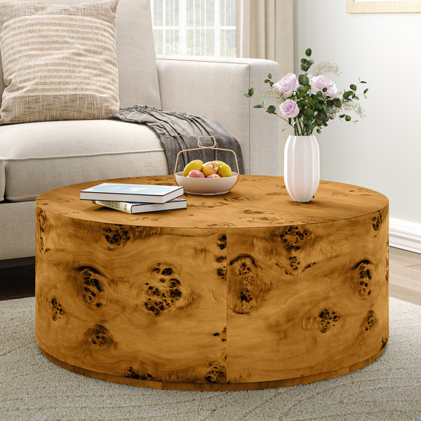 Leon Natural Burl Wood 48 Rectangular Coffee Table + Reviews