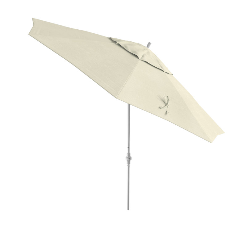 Parasol de patio 11 pieds avec manivelle en aluminium Pacifica, Blanc