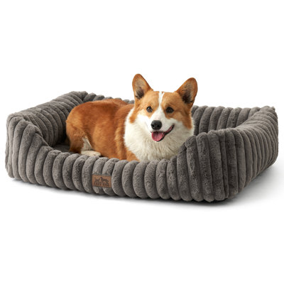 Washable Rectangle Pet Bed With Anti-Slip Bottom, Soft Calming Cat & Puppy Bed For Indoor Pets